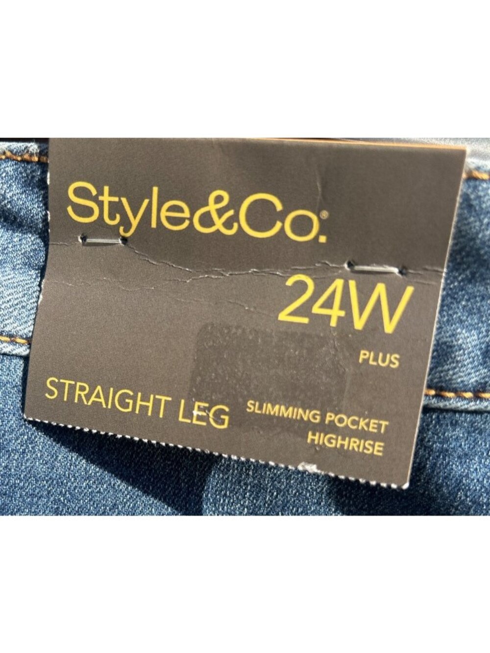 Style & Co Plus Size 24W High Rise Straight Leg Jeans With Slimming Pocket Blue - Picture 4 of 8